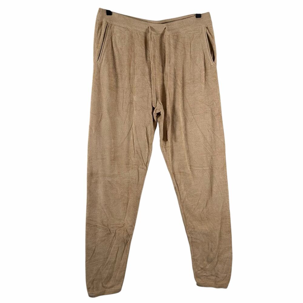 Barefoot Dreams Cozychic Ultra Light Jogger PJ Pants Soft Camel Size M Tall